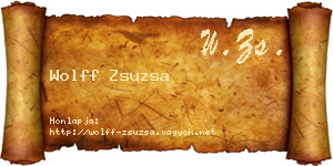 Wolff Zsuzsa névjegykártya
